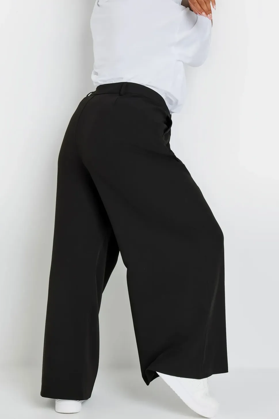 Wide Leg Pleat Front Trousers