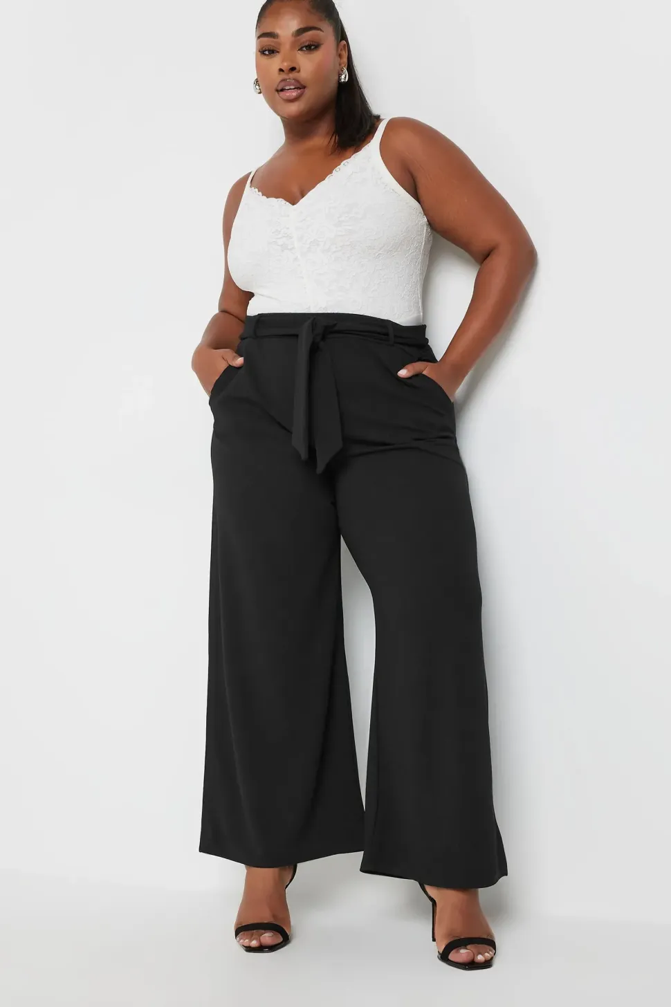 Wide Leg Scuba Trousers