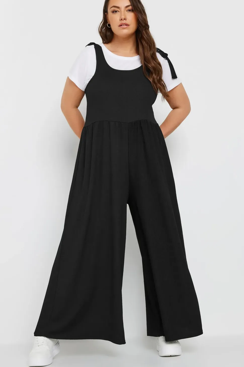Wide Leg Textured Jumpsuit