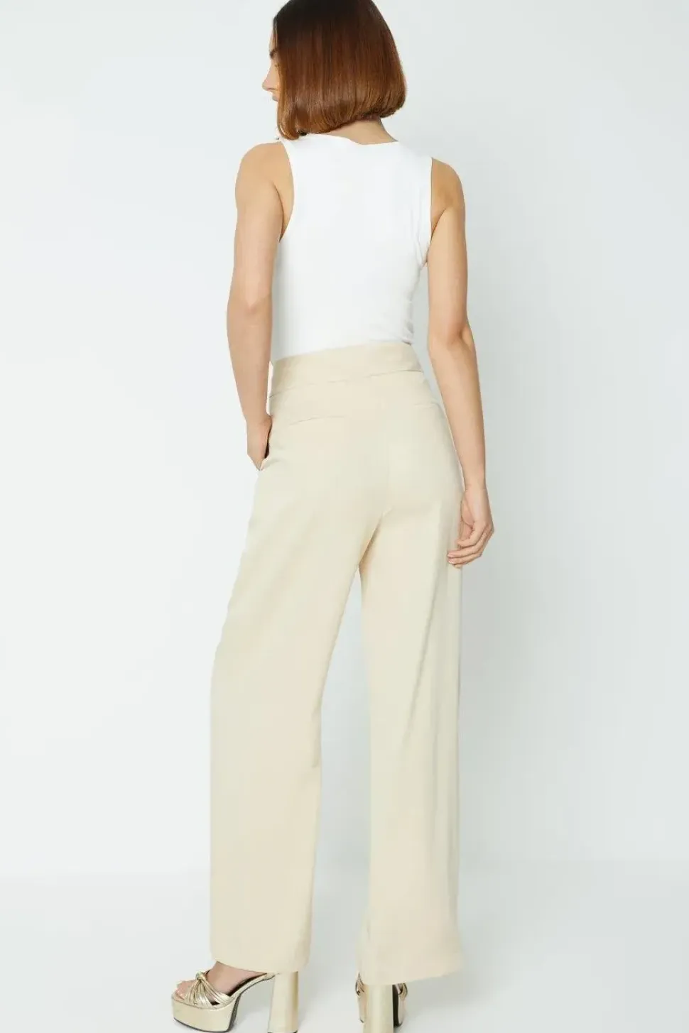 Wide Leg Twill Relaxed Trouser