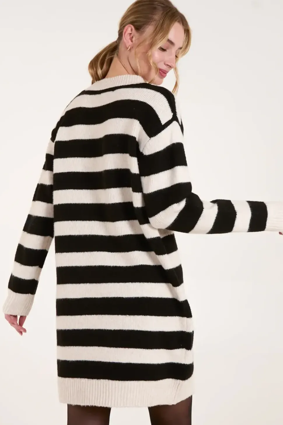 Wide Stripe Crew Neck Jumper Dress