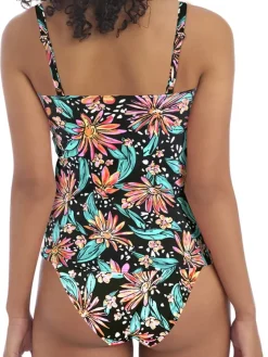 Wild Daisy Plunge Tankini Top coloured Multi