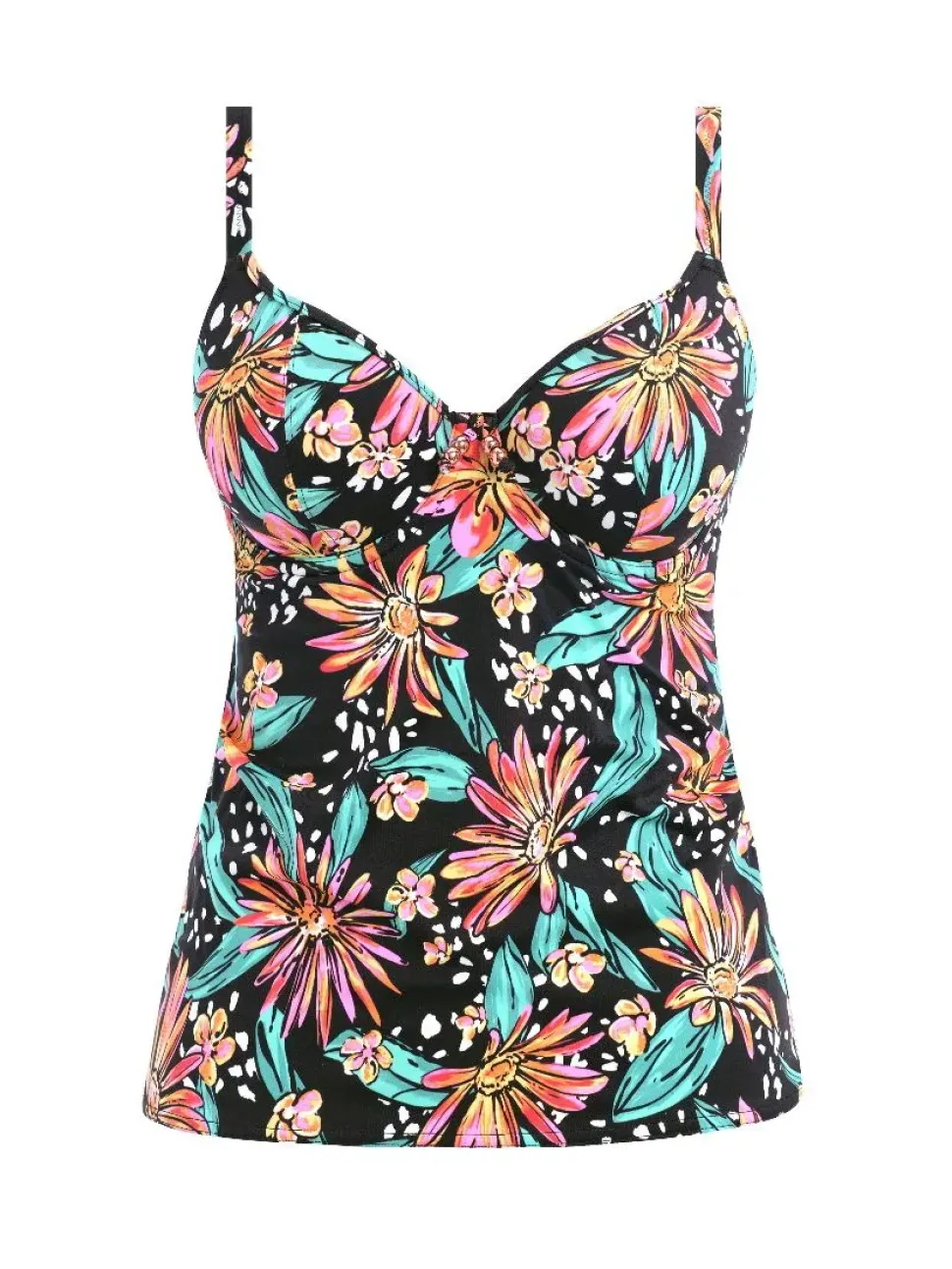 Wild Daisy Plunge Tankini Top coloured Multi