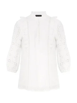 Willa Broderie Blouse-Textured