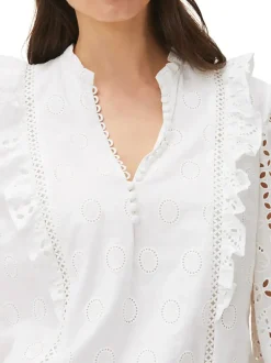 Willa Broderie Blouse-Textured