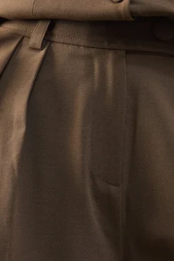 Wool Blend Relaxed High Waisted Wide Leg Trouser