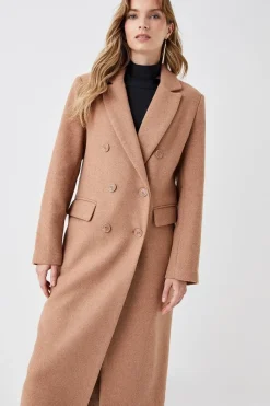 Wool Double Breasted Longline Coat