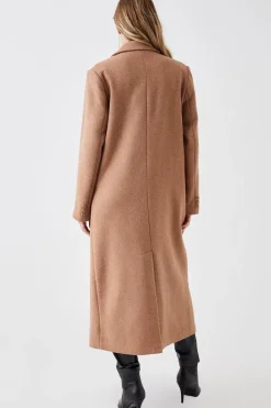 Wool Double Breasted Longline Coat