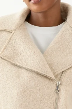 Wool Look Biker Jacket