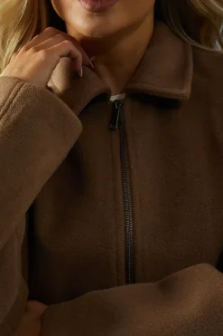Wool Look Boxy Drop Shoulder Jacket