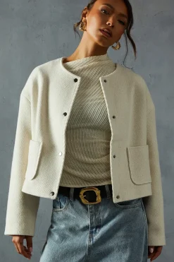 Wool Look Textured Jacket