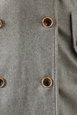 Wool Mix Military Belted Trench Coat