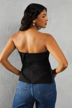 Woven Bandeau Longline Top