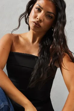 Woven Bandeau Longline Top