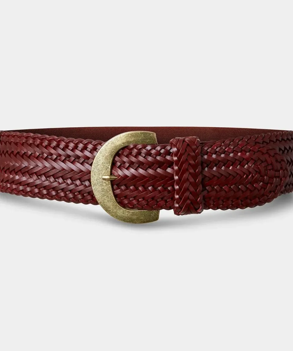 Woven Leather Waist Belt