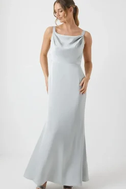 Wrap Back Cami Satin Bridesmaid Dress
