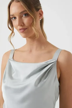 Wrap Back Cami Satin Bridesmaid Dress