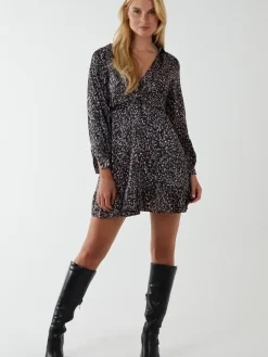 Wrap Bust Mini Shirt Dress