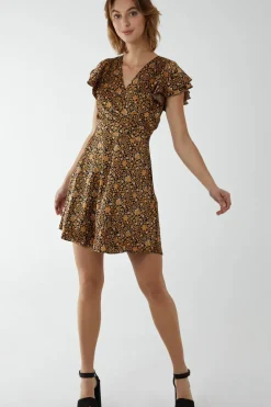 Wrap Frill Mini Dress