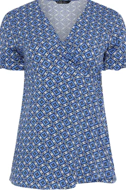 Wrap Frill Sleeve Blouse