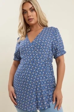 Wrap Frill Sleeve Blouse