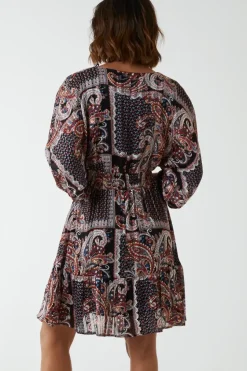 Wrap Front Kimono Sleeve Dress