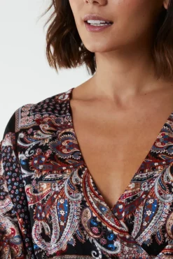 Wrap Front Kimono Sleeve Dress