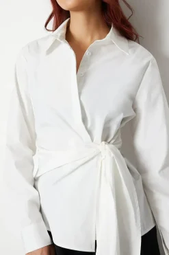 Wrap Over Tie Front Shirt