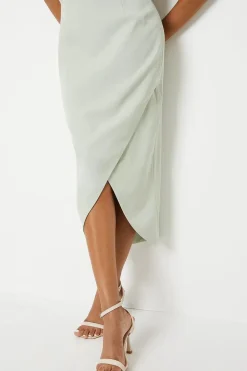 Wrap Pencil Wedding Guest Skirt