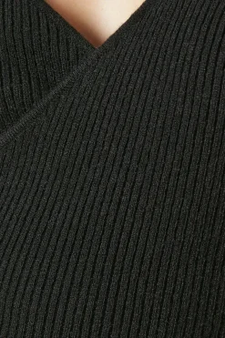 Wrap Ribbed Knitted Midi Dress