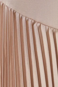 Wrap Skirt With Pleated Panel Midi Dress