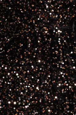 Wrap Velvet Sequin Long Sleeve Mini Dress