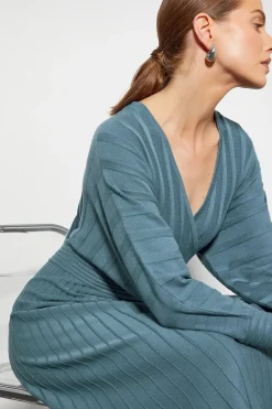 Wynn Knit Wrap Midi Dress