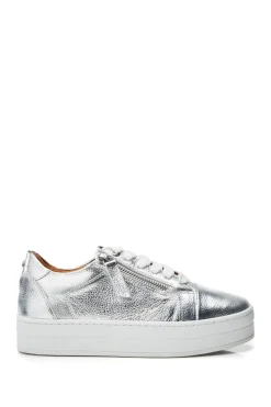 'Abbiy' Metallic Leather Casual Trainers