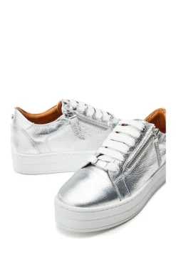 'Abbiy' Metallic Leather Casual Trainers