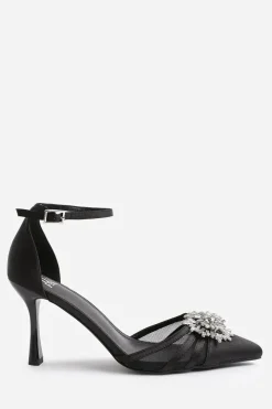 'Abia' Wide Fit High Heel With Pointed Toe And Diamante Detail