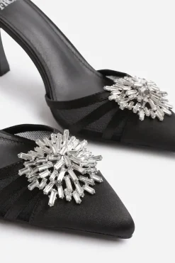 'Abia' Wide Fit High Heel With Pointed Toe And Diamante Detail