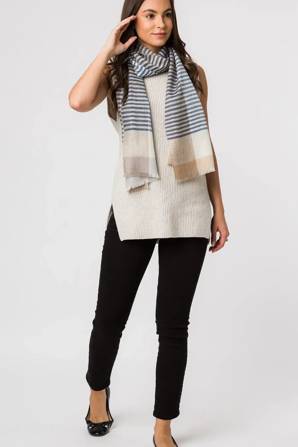 'Accent' Cashmere & Merino Wool Pashmina