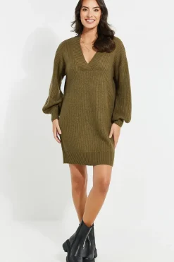 'Adeline' V Neck Knit Dress
