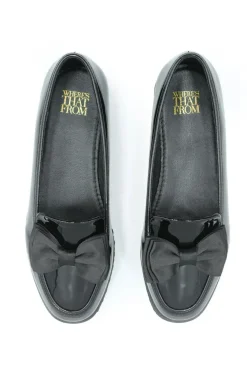 'Alpha' Extra Wide Fit Slip On Loafer Slider With Bow Detail
