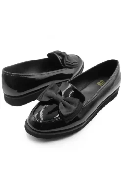 'Alpha' Slip On Loafer Slider With Bow Detail