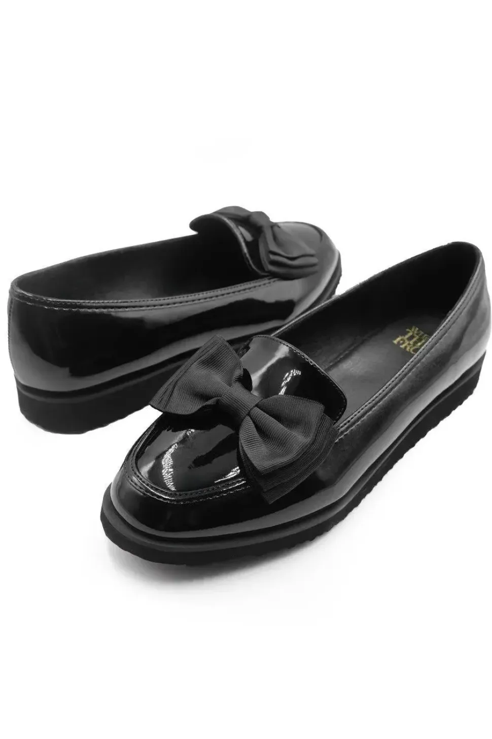 'Alpha' Wide Fit Slip On Loafer Slider With Bow Detail