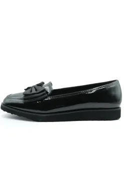 'Alpha' Wide Fit Slip On Loafer Slider With Bow Detail