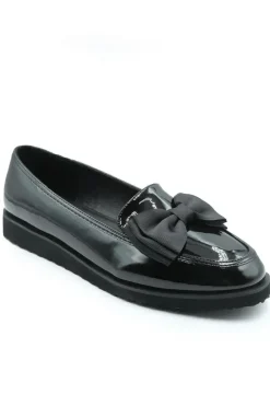 'Alpha' Wide Fit Slip On Loafer Slider With Bow Detail