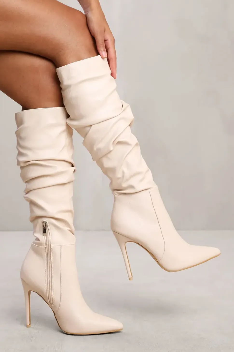 'Amelia' Below Knee High Heel Slouch Boot