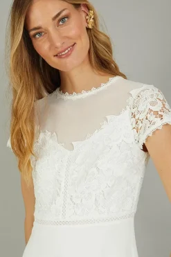 'Angela' Lace Bridal Maxi Dress