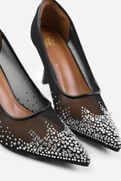 'Aralyn' Court Shoe With Diamante Detailing