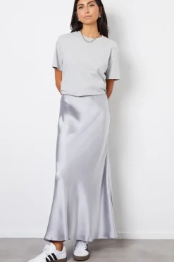 'Ariel' Satin Maxi Slip Skirt