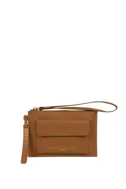 'Arreton' Vegetable-Tanned Leather Clutch Bag