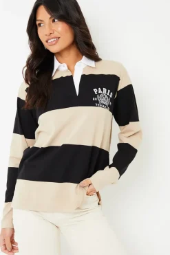 'Asher' Stripe Paris Embroidery Rugby Shirt